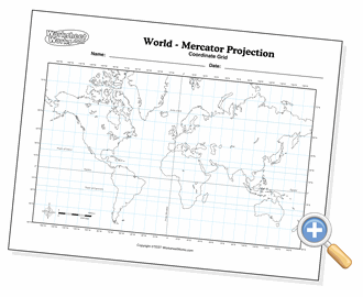 World Coordinate Map Mercator Projection Worksheetworks Com