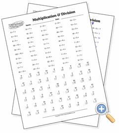 Mixed Multiplication & Division Drill - Worksheetworks.com
